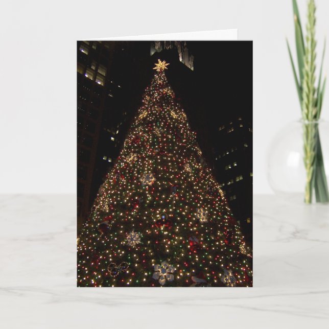 Cartão Natal em Daley Plaza Chicago "Feliz Natal" (Frente)