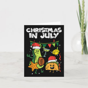 Cartão Natal Em Julho Abacate Taco Verão Mexicano Homens