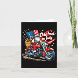 Cartão Natal em julho biker papai noel americano engraçad