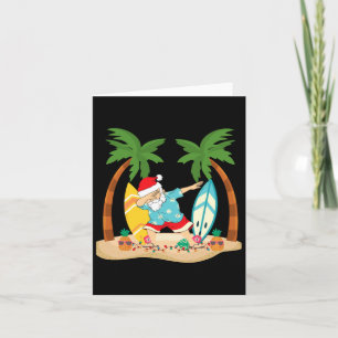 Cartão Natal Em Julho Dabbing Papais noeis Tropical Beach
