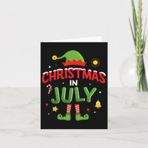 Cartão Natal Em Julho Elfo Engraçado Para O Verão No Nata