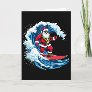 Cartão Natal Em Julho Papai Noel Surfe Verão Surfe