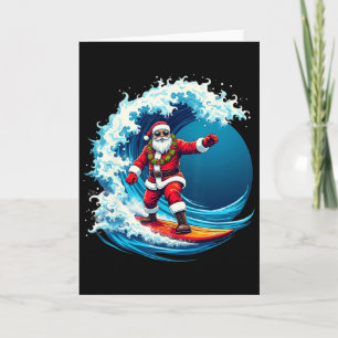 Cartão Natal Em Julho Papai Noel Surfe Verão Surfe _1
