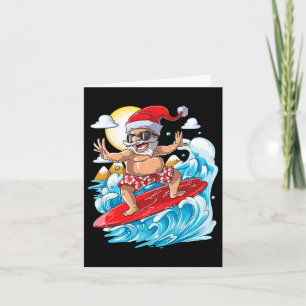 Cartão Natal Em Julho Papais noeis No Havaí Surfing Summe
