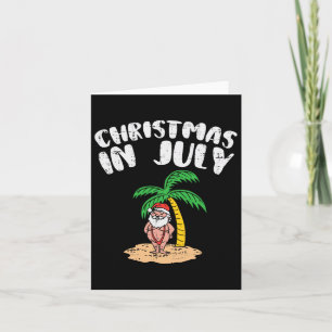 Cartão Natal Em Julho Papais noeis Palm Tree Beach Summer