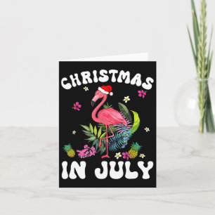 Cartão Natal Em Julho Para As Mulheres Rosa Flamingo Rosa