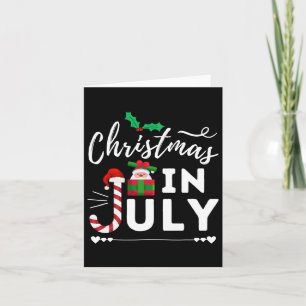 Cartão Natal Em Julho Praia Verão Chapéu Do Papai Noel Pr