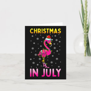 Cartão Natal Em Julho, Rosa Flamingo Engraçado Homens De