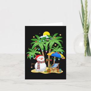 Cartão Natal Em Julho Snowman Beach Summer Surfing Vac