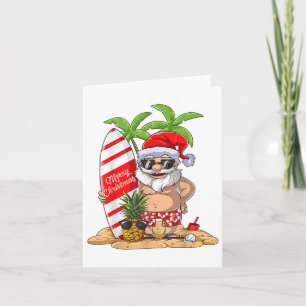 Cartão Natal Em Papais noeis De Julho O Surfe No Havaí So