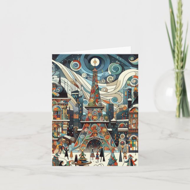 Cartão Natal em Paris (Frente)