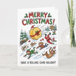 Cartão Natal Engraçado de Queijo Rolando – Papai Noel e E