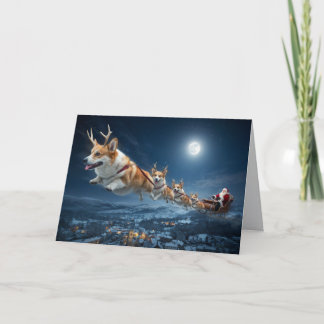 Cartão Natal engraçado do Corgi galês