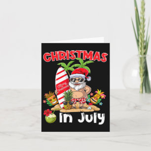 Cartão Natal Engraçado Em Papais noeis De Julho Surfando 