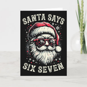 Cartão Natal engraçado Papai Noel Seis Sete 6-7 Meme Rot