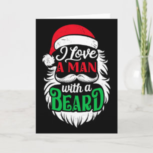 Cartão Natal Eu Amo Um Homem Com Uma Barba Papais noeis E