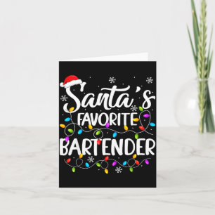 Cartão Natal Favorito do Papai Noel Luzes de Natal Engraç