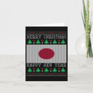 Cartão Natal Feio com Bandeira do Japão