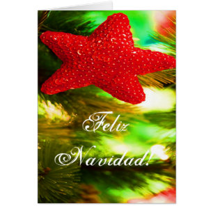 Cartão Natal Feliz Navidad Red Star II