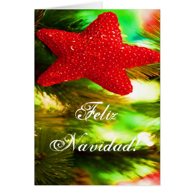 Cartão Natal Feliz Navidad Red Star II (Frente)