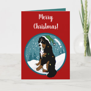 Cartão Natal Feriado Bernese Mountain Dog