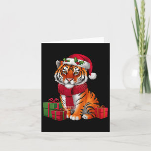 Cartão Natal Feriado Papai Noel Tigre de Bengala Natal