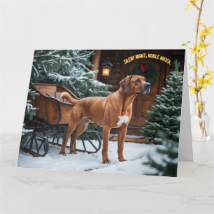 Cartão Natal Festivo do Ridgeback da Rodésia