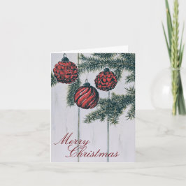 Cartão Natal Festivo Minimalista Rústico