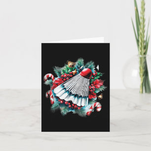 Cartão Natal Festivo Para Amantes De Badminton, Natal