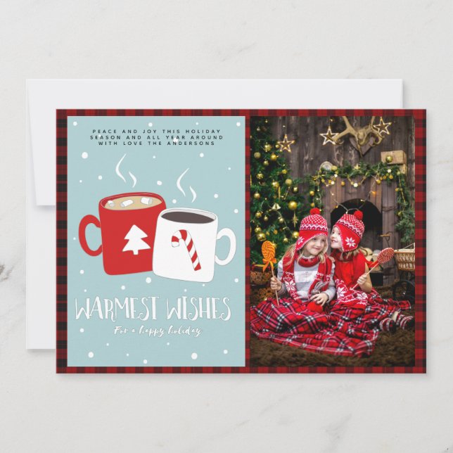 Cartão Natal FOTO Xadrez de Búfalo Arte Popular Moderna C (Frente)