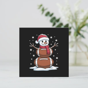 Cartão Natal Futebol Americano Boneco de Neve Xmas Esport