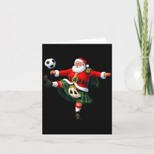 Cartão Natal Futebol Papai Noel Engraçado Futebol Festivo