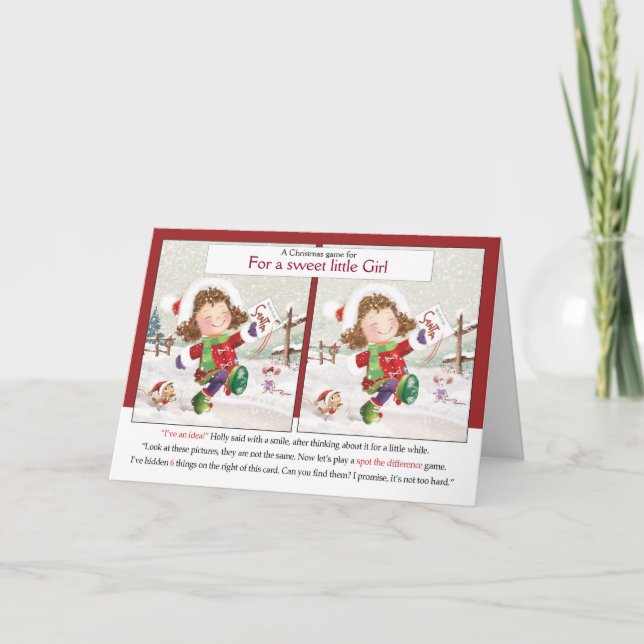 Cartão Natal, Garota. Identificar a diferença, Atividade (Frente)