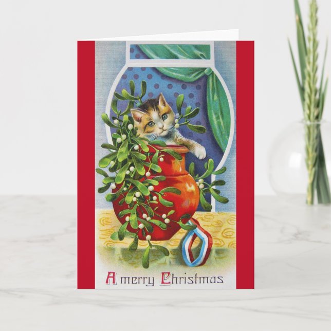 Cartão Natal, Gatinho de Noel (Frente)