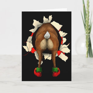 Cartão Natal inovador com bunda de rena fofa
