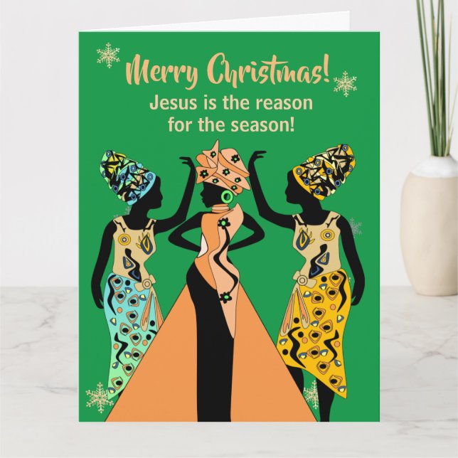 Cartão Natal Inspirador Africano-Americano (Frente)