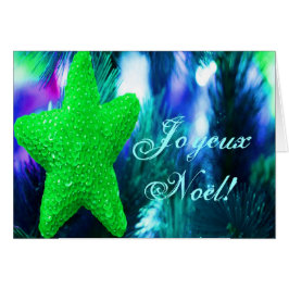 Cartão Natal Joyeux Noel Green - Estrela de Natal III