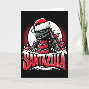 Cartão Natal Kaiju Santazilla Monstro Japonês Dinossa