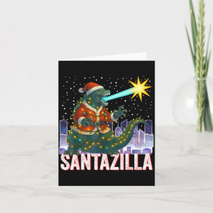Cartão Natal Kaiju Santazilla Monstro Japonês Dinossa