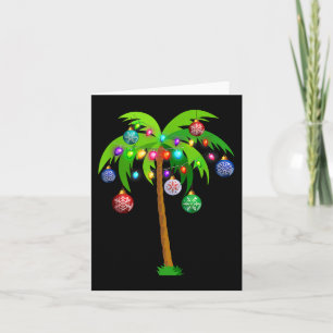 Cartão Natal Lights Palm Tree Fun Hawaii Beach Tropic