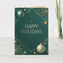 Cartão Natal Luxuoso Verde e Dourado