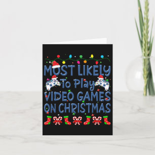Cartão Natal Mais Propenso a Jogar Video Games no Chris