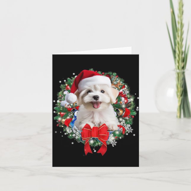 Cartão Natal Maltês Decoração da Terra Natal Xmas Pijamas (Frente)