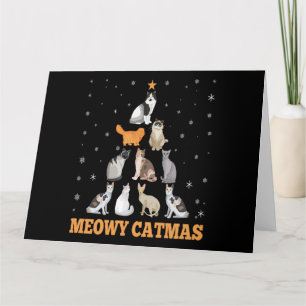 Cartão Natal Meowy Catmas Feriado Natal Gift.