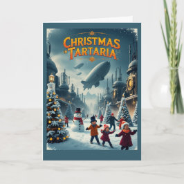 Cartão Natal na Carta da Tartária Conspiração Vintage