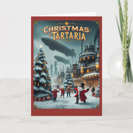 Cartão Natal na Carta da Tartária Conspiração Vintage