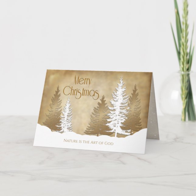 Cartão Natal, Natureza é a Arte de Deus, Árvores Certas (Frente)