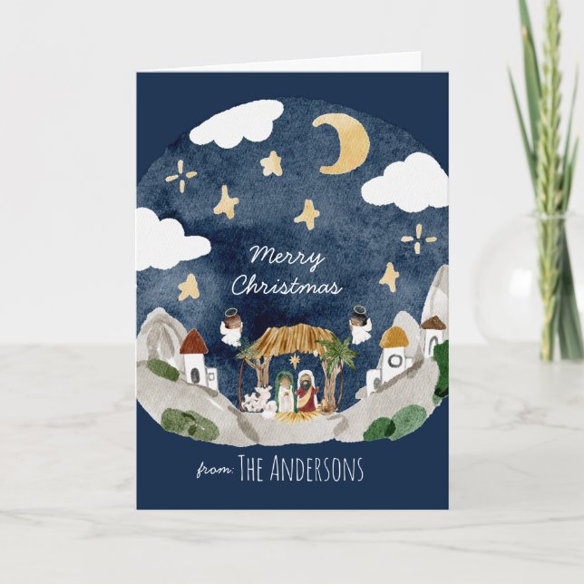 Cartão Natal Negra Africano Americano (Frente)