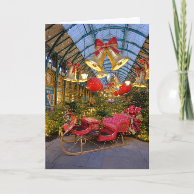 Cartão Natal no Covent Garden, Londres, Reino Unido (Frente)