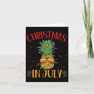 Cartão Natal No Feriado De Verão Do Abacaxi De Julho